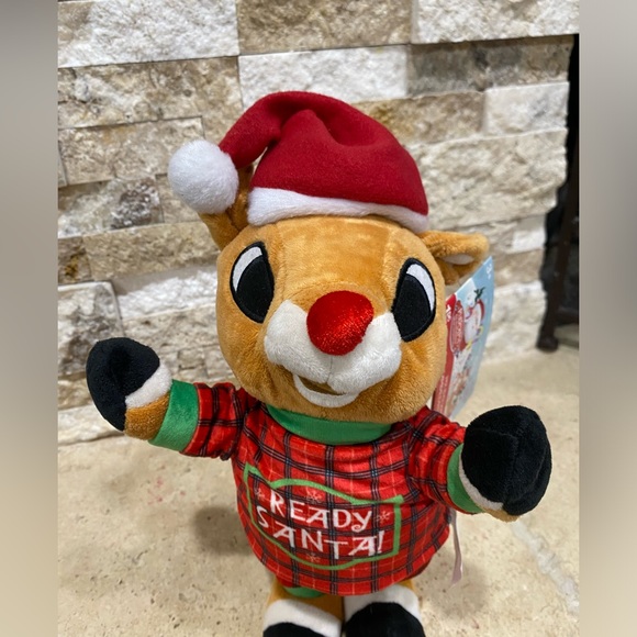 GEMMY 11 inch MUSICAL ANIMATED RUDOLPH THE RED NOSED REINDEER CHRISTMAS PLUSH - Picture 2 of 6